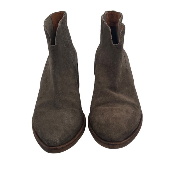 Madewell Taupe Block Heel Pointed Toe Ankle Booties Size 8 1/2 Women’s - Picture 3 of 10